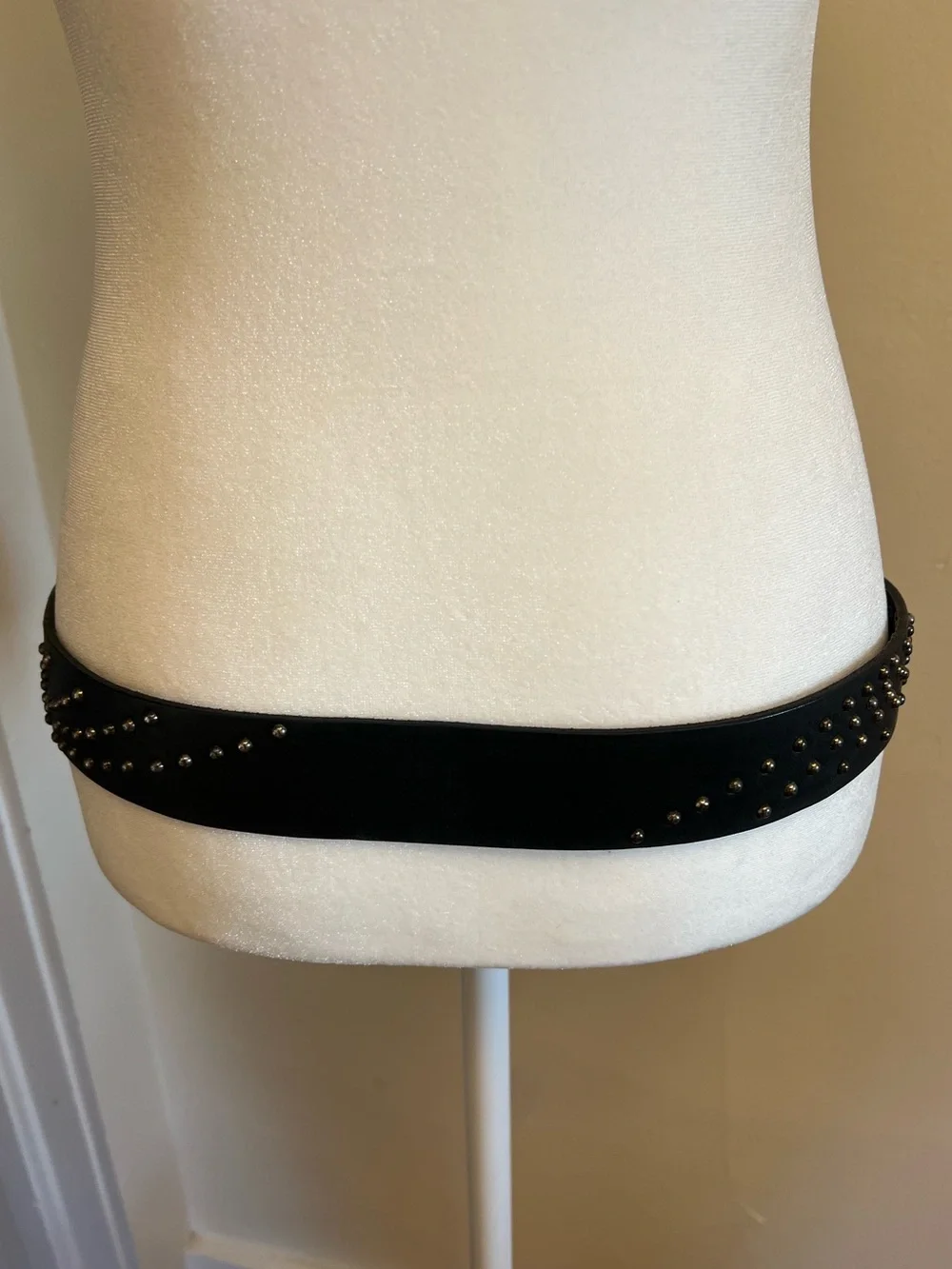 Diesel Black Leather Studded Belt with Silver Buckle Made in Italy Vintage